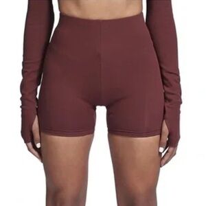MY MUM MADE IT WINE BIKER SHORTS Burgundy Wine Small